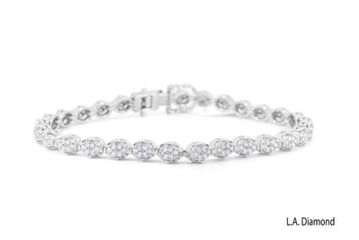 14K White Gold Round Diamond Tennis Bracelet (1.00 ct)