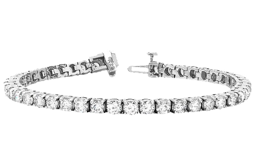 White Gold Diamond Round Cut Infinity Tennis Bracelet - LA DIAMOND