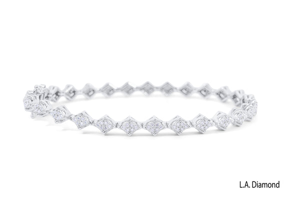 14K White Gold Round Diamond Tennis Bracelet (0.95 ct) - LA DIAMOND