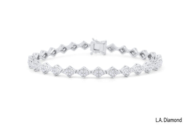 14K White Gold Round Diamond Tennis Bracelet (0.95 ct)