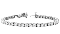 White Gold Diamond Round Cut Infinity Tennis Bracelet