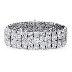 18K White Gold Multi-Shape Diamond Cuff Bracelet (X.XX ct)