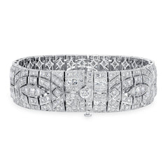 18K White Gold Multi-Shape Diamond Cuff Bracelet (X.XX ct)