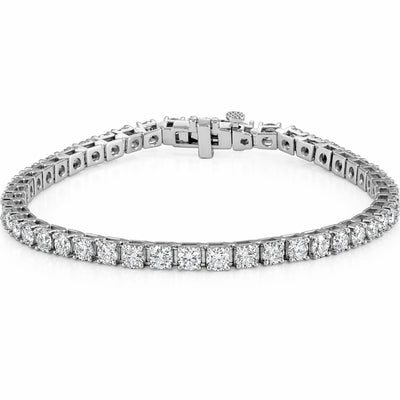 Classic Round Brilliant Cut Diamond Tennis Bracelet Set in 14k Gold