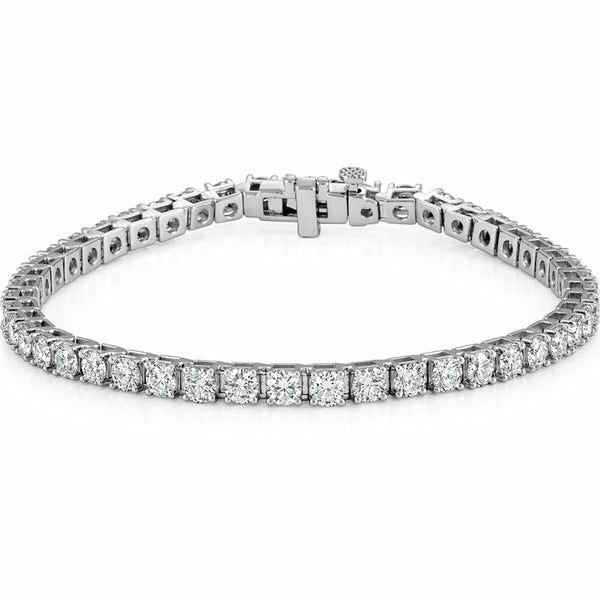 Classic Round Brilliant Cut Diamond Tennis Bracelet Set in 14k Gold