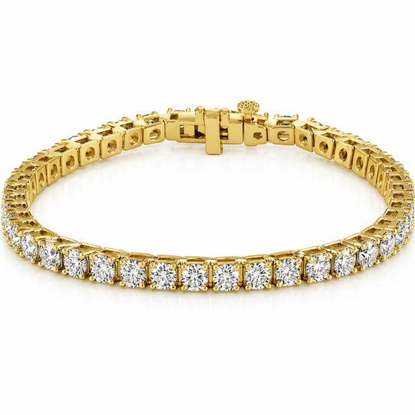 Classic Round Brilliant Cut Diamond Tennis Bracelet Set in 14k Gold