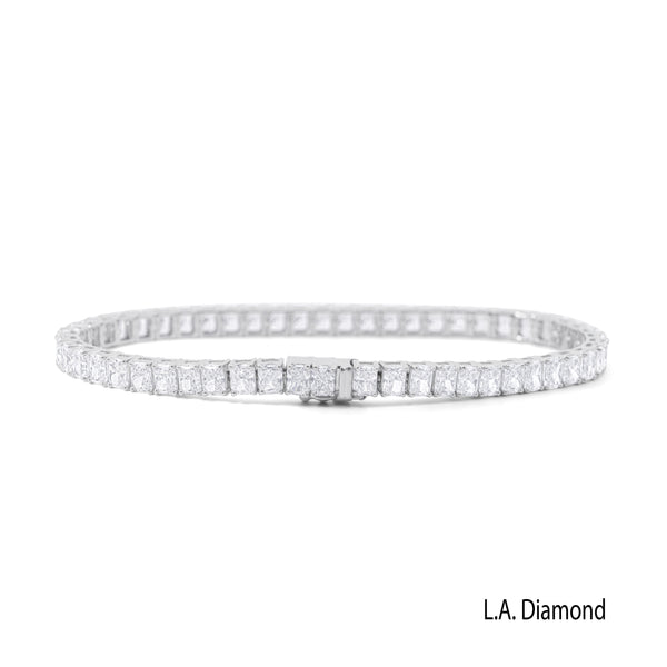 18K White Gold Radiant Diamond Tennis Bracelet (X.XX ct) - LA DIAMOND