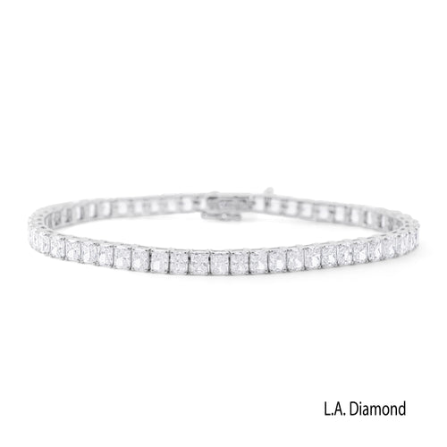18K White Gold Radiant Diamond Tennis Bracelet (X.XX ct) - LA DIAMOND