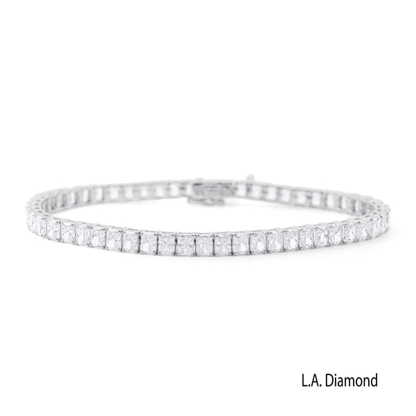 18K White Gold Radiant Diamond Tennis Bracelet (X.XX ct) - LA DIAMOND