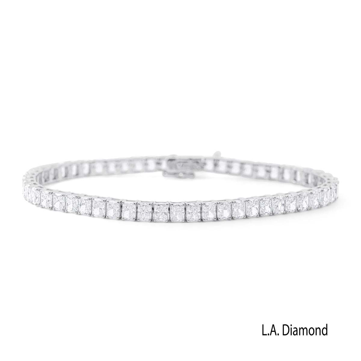 18K White Gold Radiant Diamond Tennis Bracelet (X.XX ct)