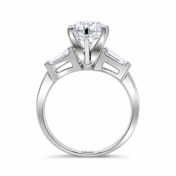 14K White Gold Round Diamond Engagement Ring (2.01 ct)