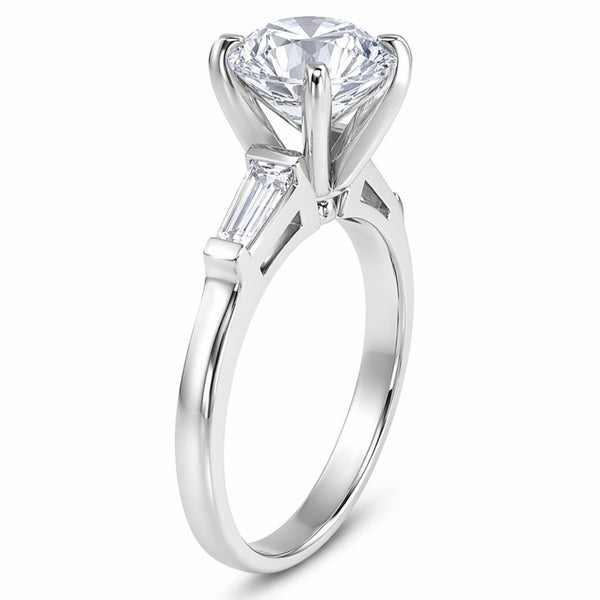 14K White Gold Round Diamond Engagement Ring (2.01 ct)