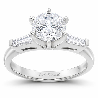 14K White Gold Round Diamond Engagement Ring (2.01 ct)