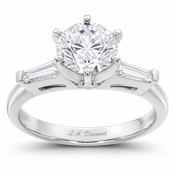 14K White Gold Round Diamond Engagement Ring (2.01 ct)