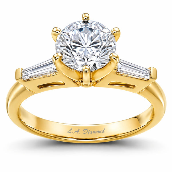 14K White Gold Round Diamond Engagement Ring (2.01 ct)