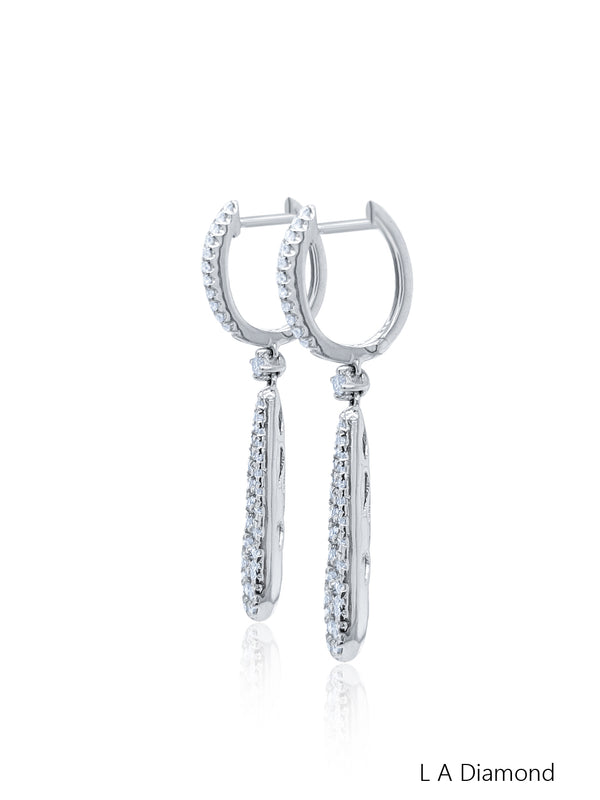 18K White Gold Round Diamond Stud Earrings (0.95 ct) - LA DIAMOND