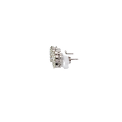 14k White Gold Diamond Round Cut Stud Earring