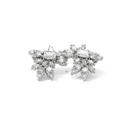 18K White Gold Diamond Earring