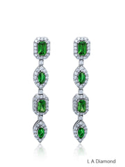14K White Gold Mixed-Cut Diamond Chandelier Earrings (3.80 ct)