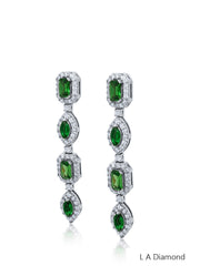 14K White Gold Mixed-Cut Diamond Chandelier Earrings (3.80 ct)