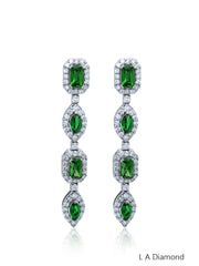 14K White Gold Mixed-Cut Diamond Chandelier Earrings (3.80 ct)
