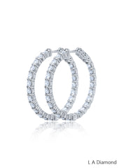 14K White Gold Round Diamond Chandelier Earrings (3.24 ct)