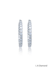 14K White Gold Round Diamond Chandelier Earrings (3.24 ct)