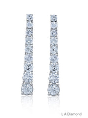 14K White Gold Round Diamond Chandelier Earrings (6.67 ct)