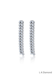 18K White Gold Round Diamond Chandelier Earrings (1.50 ct)