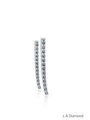 18K White Gold Round Diamond Chandelier Earrings (1.50 ct)