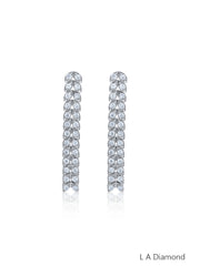 18K White Gold Round Diamond Chandelier Earrings (1.50 ct)