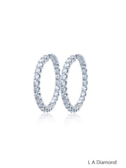 14K White Gold Round Diamond Chandelier Earrings (4.70 ct)