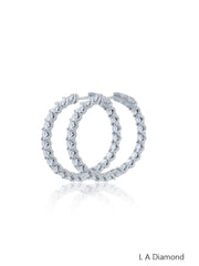 14K White Gold Round Diamond Chandelier Earrings (4.70 ct)