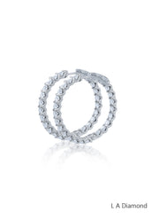 14K White Gold Round Diamond Chandelier Earrings (4.70 ct)