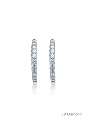 14K White Gold Round Diamond Chandelier Earrings (4.70 ct)