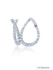 14K White Gold Round Diamond Chandelier Earrings (3.35 ct)