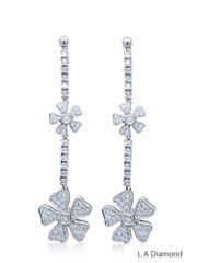 14K White Gold Round Diamond Statement Earrings (2.29 ct)