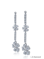 14K White Gold Round Diamond Statement Earrings (2.29 ct)
