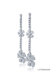14K White Gold Round Diamond Statement Earrings (2.29 ct)