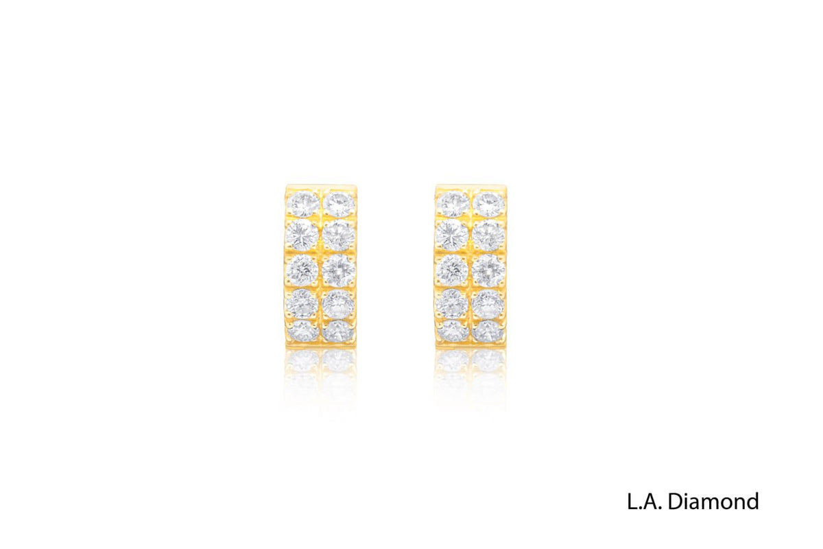 Diamond Hoop Earrings in 14K Gold