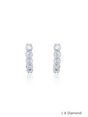 14K White Gold Round Diamond Earrings (1.85 ct)