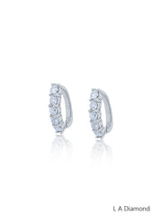 14K White Gold Round Diamond Earrings (1.85 ct)