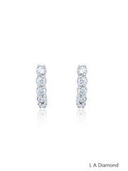 14K White Gold Round Diamond Earrings (1.85 ct)