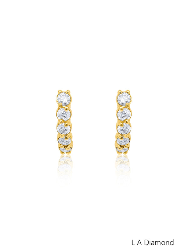 14K White Gold Round Diamond Chandelier Earrings (2.05 ct) - LA DIAMOND