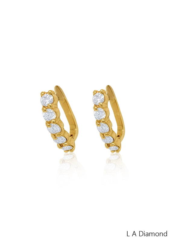 14K White Gold Round Diamond Chandelier Earrings (2.05 ct) - LA DIAMOND