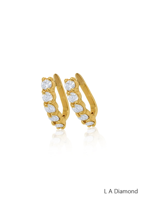 14K White Gold Round Diamond Chandelier Earrings (2.05 ct) - LA DIAMOND