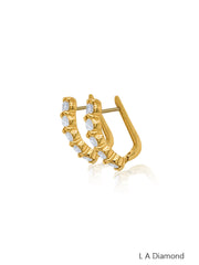 14K White Gold Round Diamond Chandelier Earrings (2.05 ct)