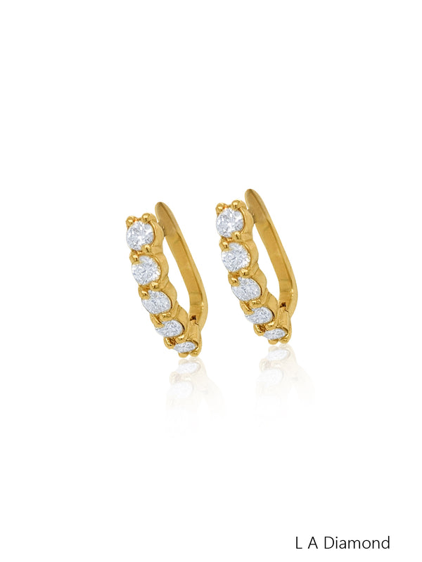 14K White Gold Round Diamond Chandelier Earrings (2.05 ct) - LA DIAMOND