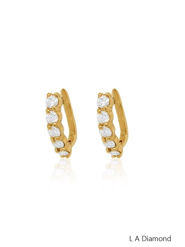 14K White Gold Round Diamond Chandelier Earrings (2.05 ct) - LA DIAMOND