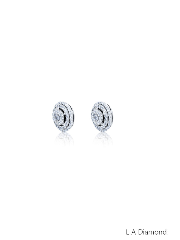 14K White Gold Diamond Earrings (2.85 ct) - LA DIAMOND